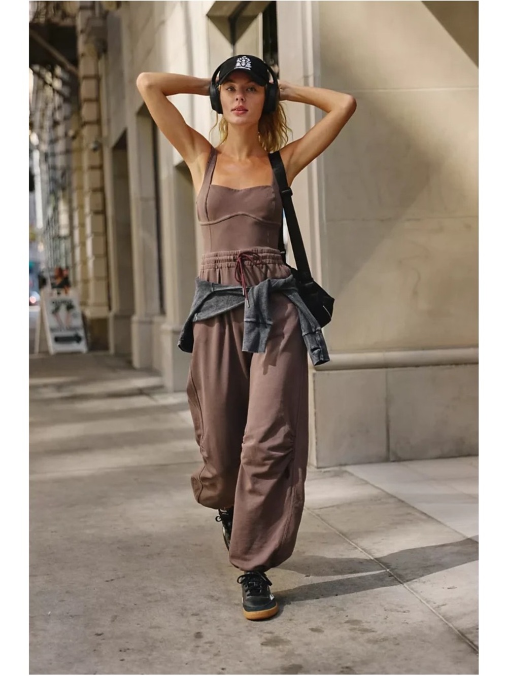 Free People Inbound onesie jumpsuit brown